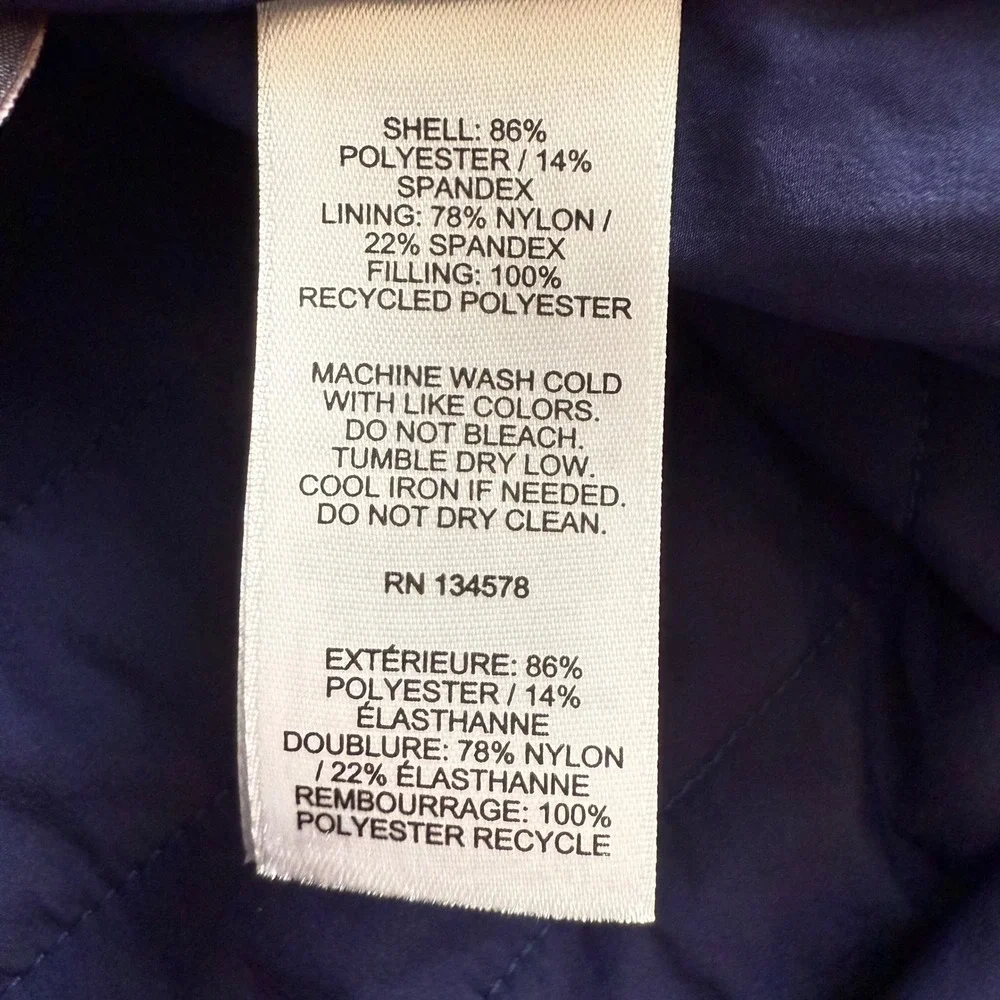 Vineyard Vines Marine Air Vest Kids XL Blue Puffer‎ Quilted Zip Front